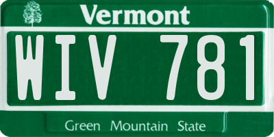 VT license plate WIV781