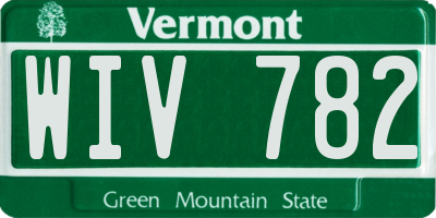 VT license plate WIV782