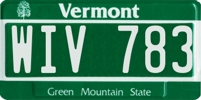 VT license plate WIV783