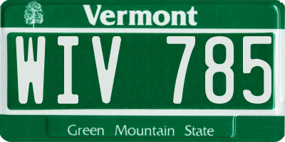 VT license plate WIV785