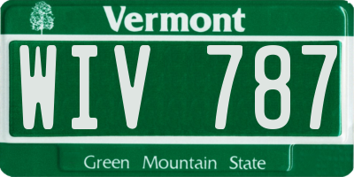 VT license plate WIV787