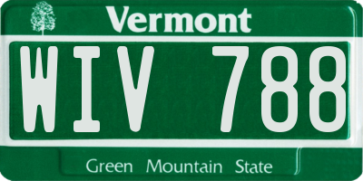 VT license plate WIV788