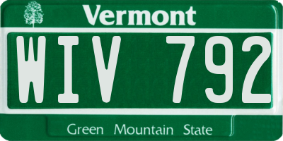 VT license plate WIV792