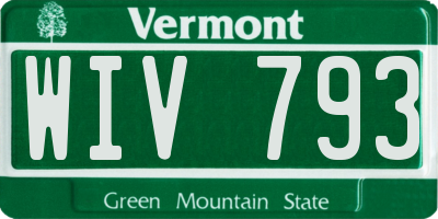 VT license plate WIV793