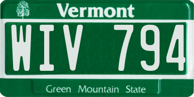 VT license plate WIV794