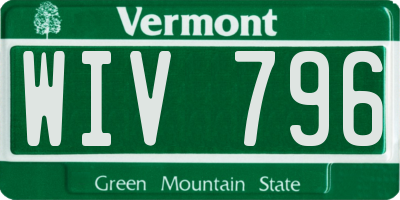 VT license plate WIV796