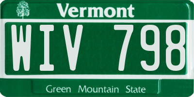 VT license plate WIV798