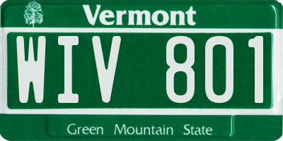 VT license plate WIV801