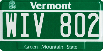 VT license plate WIV802