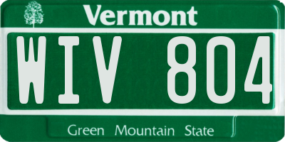 VT license plate WIV804