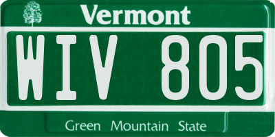VT license plate WIV805