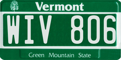 VT license plate WIV806