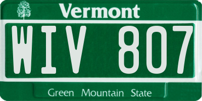 VT license plate WIV807