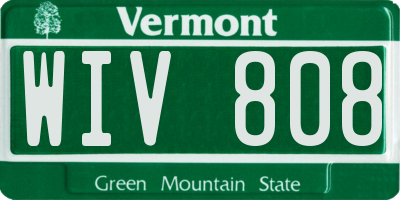 VT license plate WIV808