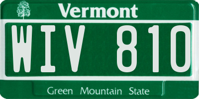 VT license plate WIV810
