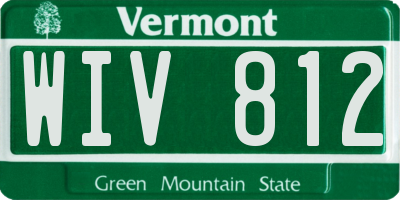 VT license plate WIV812