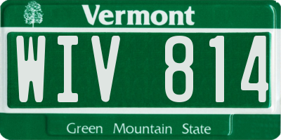 VT license plate WIV814