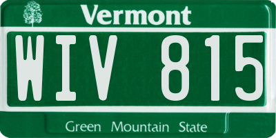 VT license plate WIV815