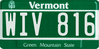 VT license plate WIV816