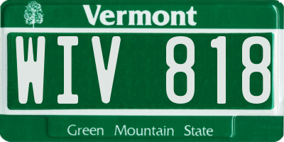 VT license plate WIV818