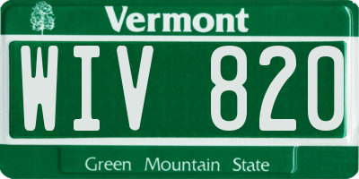VT license plate WIV820