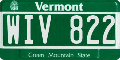 VT license plate WIV822