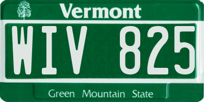 VT license plate WIV825