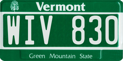 VT license plate WIV830
