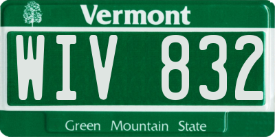 VT license plate WIV832
