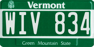 VT license plate WIV834