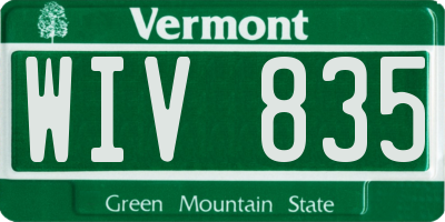 VT license plate WIV835