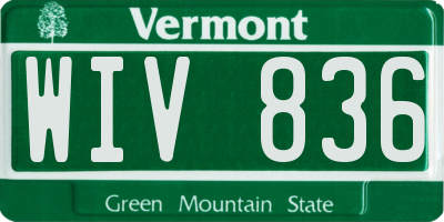 VT license plate WIV836