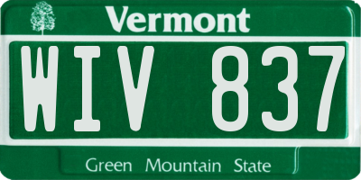 VT license plate WIV837