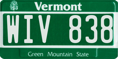 VT license plate WIV838