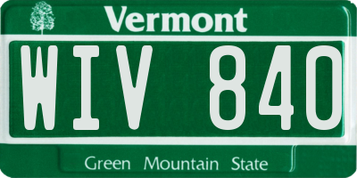 VT license plate WIV840