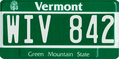 VT license plate WIV842