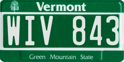 VT license plate WIV843