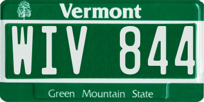 VT license plate WIV844