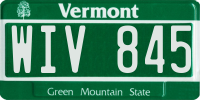 VT license plate WIV845
