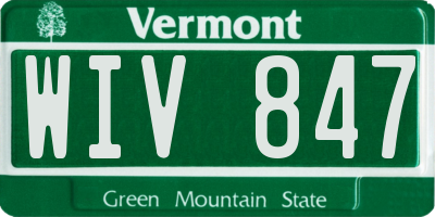 VT license plate WIV847