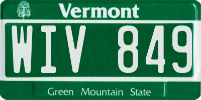 VT license plate WIV849