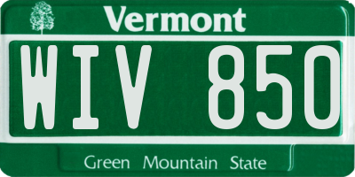 VT license plate WIV850
