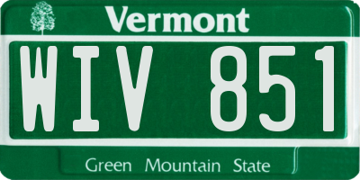 VT license plate WIV851