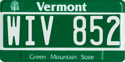 VT license plate WIV852