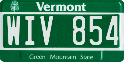 VT license plate WIV854