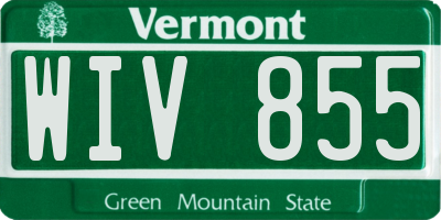 VT license plate WIV855