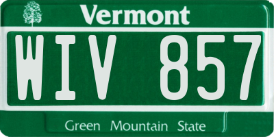 VT license plate WIV857