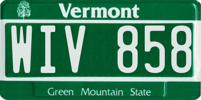 VT license plate WIV858