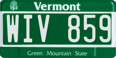 VT license plate WIV859