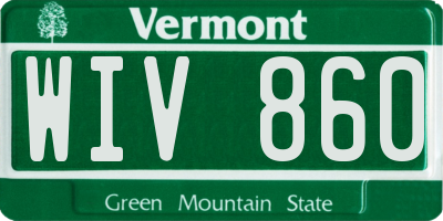 VT license plate WIV860